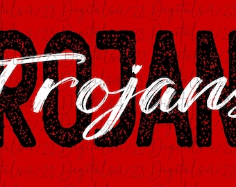 Trojans Black and White Mascot PNG for DTF transfers