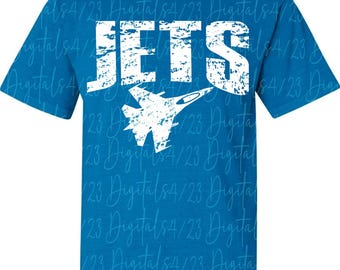 Jets Distressed White Mascot PNG for T-Shirts