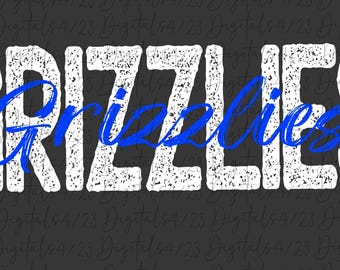 Grizzlies Blue & White Mascot PNG File For Shirts