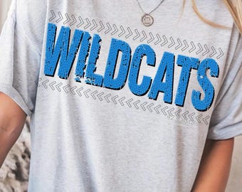 Digitale download van Wildcats Blue, png-bestand voor DTF of sublimatie