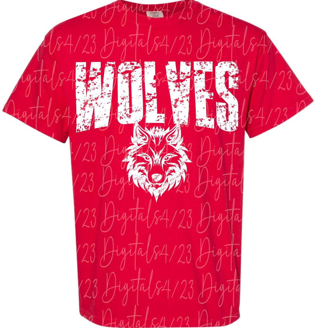 Wolves Distressed White Mascot PNG for T-shirts - Etsy