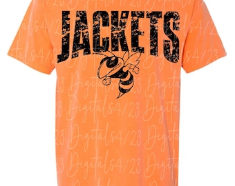 Jackets Distressed Black Mascot PNG for T-Shirts