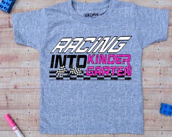 Racing into Kindergarten Pink PNG voor DTF