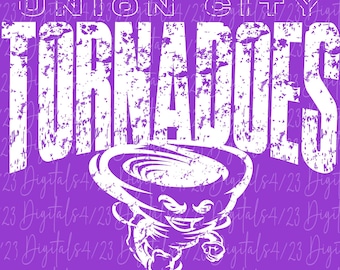 Union City Tornadoes Distressed White PNG Design for Shirts