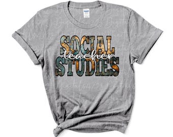 Leraar sociale studies png voor T-shirts
