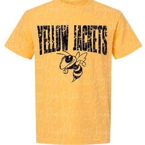 Yellow Jackets Distressed Black Mascot PNG for T-Shirts