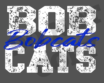 Bobcats Distressed Mascot PNG