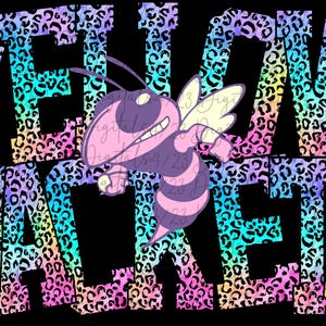 Yellow Jackets Bright Leopard Mascot PNG