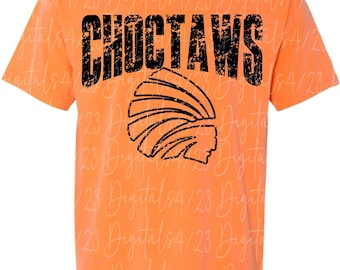 Choctaws Distressed Black Mascot PNG for T-Shirts