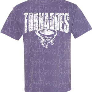 Tornadoes Distressed White Mascot PNG for T-Shirts
