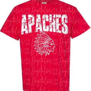 Apaches nödställda vita maskot PNG för T-shirts