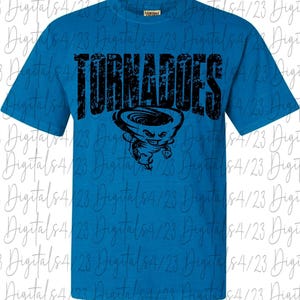 Tornadoes Distressed Black Mascot PNG for T-Shirts