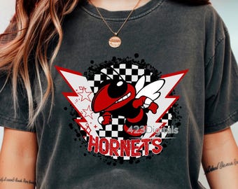 Hornets Red White Lightning Mascot PNG