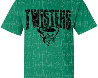 Twisters Distressed Black Mascot-png-bestand voor T-shirts