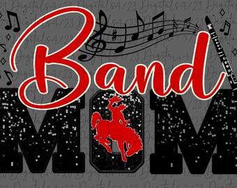 Band Mom Red with Clarinet Cowboys PNG