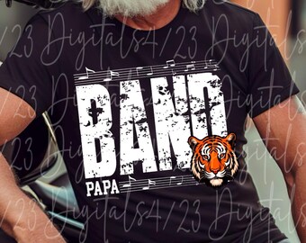 Tigers Marching Band Papa PNG for T-Shirts