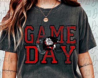 Bulldogs Game Day Football Red Unisex Mascot PNG File For Shirts