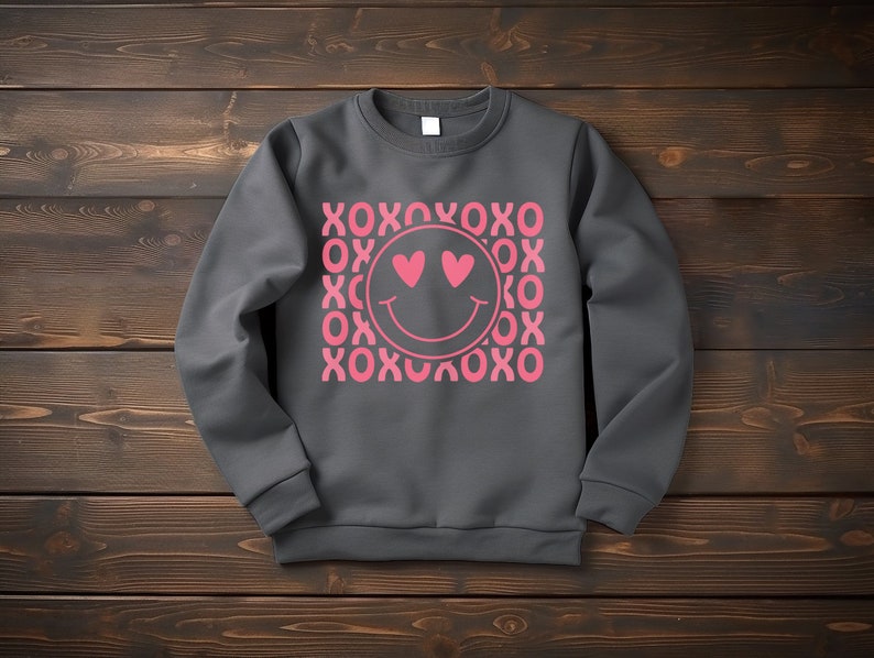 Pink Love Happy Face SVG XOXO SVG Hugs and Kisses Svg - Etsy