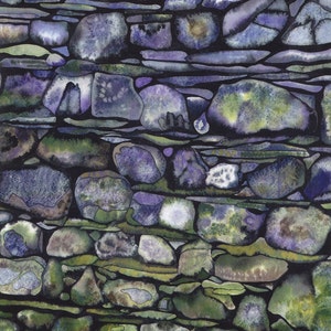 Carte de vœux: &quot;Mur de grange, Cumbria&quot; - carte nature morte, mur de pierre, carte de campagne, carte Lake District, à partir d’un tableau de Liz Marsh