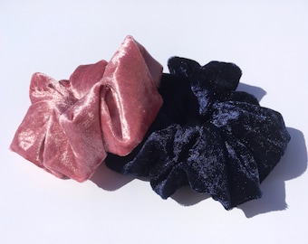 Large Scrunchies. 90s style. Blush Pink. Navy Blue