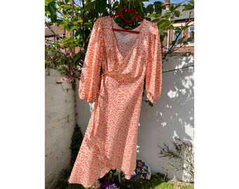 Maxi Puff Sleeve Wrap Dress
