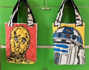 Upcycled Star Wars Puffer/Quilted Tote Bag.