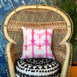 Shibori Tye Dye Cushion Cover. Pink image 4