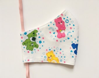 Face Mask. Care Bear Pattern. 100% Cotton