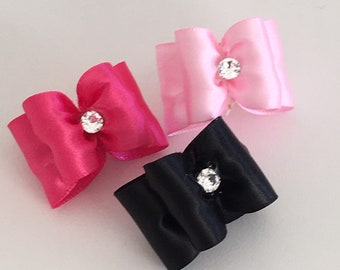 Dog Hair Bows, Many colors, 7/8" Double Show bow, Maltese Bows, Yorkie Bows, Shih tzu bows, poodle bows