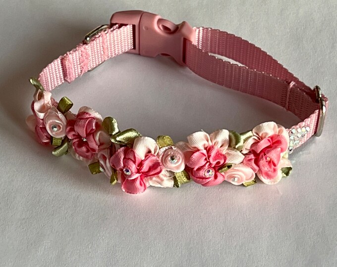 Rose Dog Collar, Adjustable, Small Dog Collar Etsy