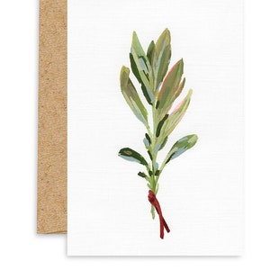 Sage Holiday Card, Holiday Dinner Card, Christmas Spices, Turkey Stuffing, Season&#39;s Greetings, Christmas Card, Christmas Family Dinner