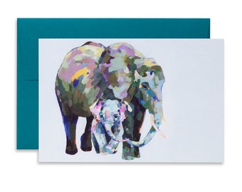 Wee Elephant Card, New Baby Card, New Baby Gift, Safari Nursery, Safari Nursery Decor, Baby Animal Art, Baby Elephant, Elephant Gift, Safari