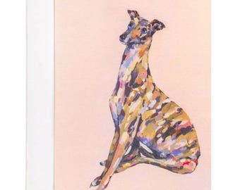 Greyhound Card, Pet Portrait, Dog Card, Birthday Card, Puppy Card, Greeting Cards, Cards, Dog Lover Card, Dog Lover Gift, Greyhound
