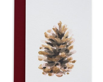 Tiny But Mighty Card, Christmas Cards, Greeting Cards, Watercolour, Canadiana, Pinecone, Northern Nature, Nature Lover Gift, Gift for Hiker