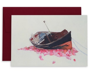Pink Balloon Boat Card, Greeting Cards, Cards, Birthday Card,  Valentines Card, Valentines, Valentine Card Him, Card for him, Card for her