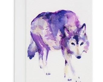 Violet Wolf Card, Fathers Day Card, Fathers Day Gift, Fathers Day, Greeting Cards, Cards, Wolf Art, Wolf, Wolf Gifts, Animal Card