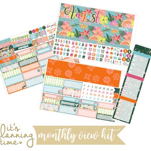 Sunshine Days August Monthly View Planner Sticker Kit