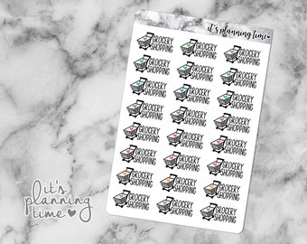 Grocery Shopping Marble Planner Sticker Sheet