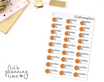 Basketball Practice and Game Planner Sticker Sheet