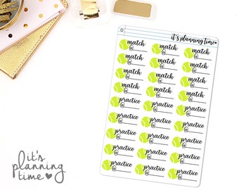 Tennis Practice and Match Planner Sticker Sheet