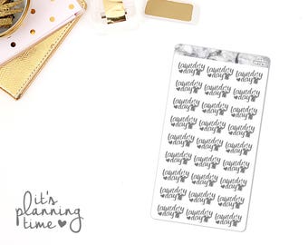 Laundry Day Neutral Marble Border Planner Stickers