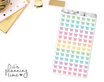 Grocery Shopping Cart Pastel Marble Border Planner Stickers