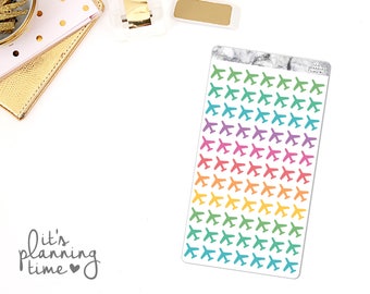 Airplane Pastel Marble Border Planner Stickers