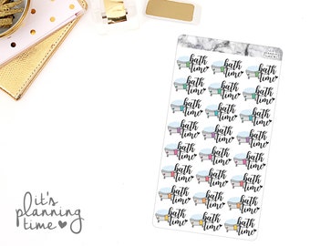 Bath Time Pastel Marble Border Planner Sticker Sheet