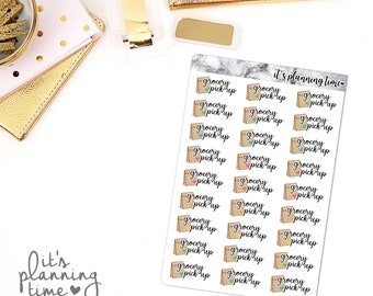 Grocery Pick Up Marble Planner Sticker Sheet