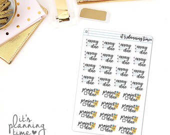 Essay Due and Project Due School Planner Stickers