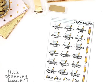 Discussion Post and Discussion Response School Planner Stickers