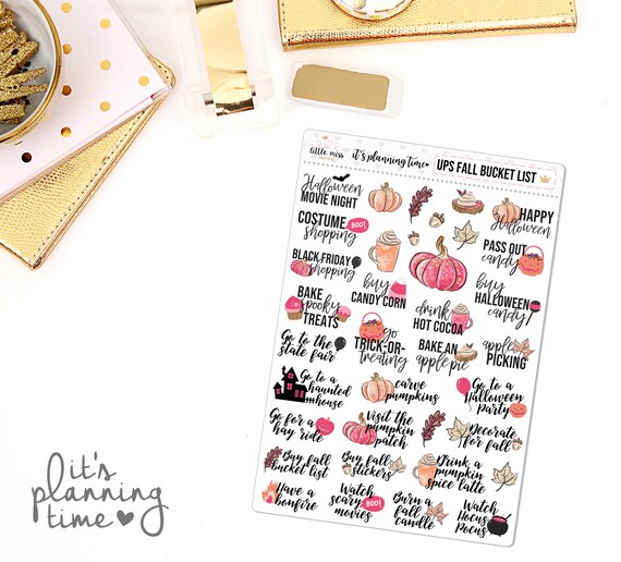 Fall Bucket List Planner Stickers