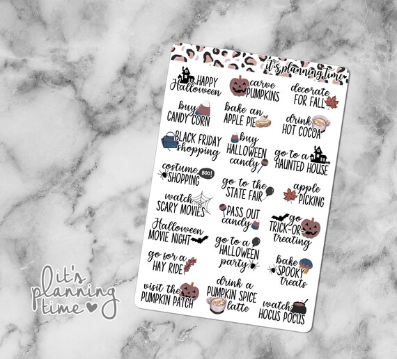 Sweater Weather Fall Bucket List Planner Stickers
