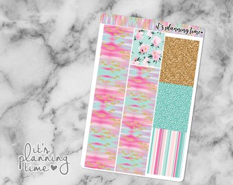 Hello, Spring Decorative Washi and Glitter/Patterned Header Planner Stickers